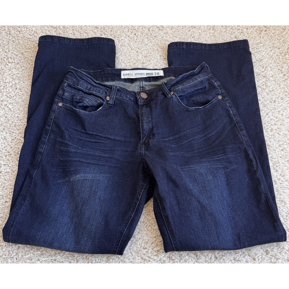 Barbell Apparel Jeans Mens 30 Dark Wash Excellent Athletic Straight Leg D008